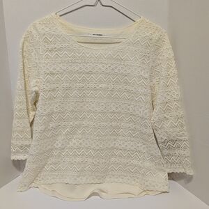 Xs Cream Lace Blouse